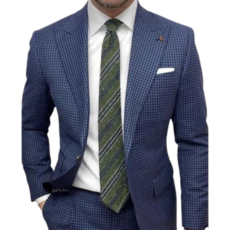 Classic Plaid Blazer  Light Blue Windowpane Pattern - Product detail 4