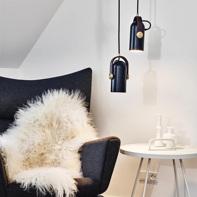 Modern Pendant Light  Black Metal Wood Accent - Product detail 4