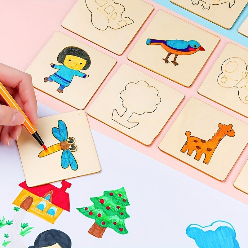 Montessori Drawing Templates  Wooden Educational Art Set - Product detail 5