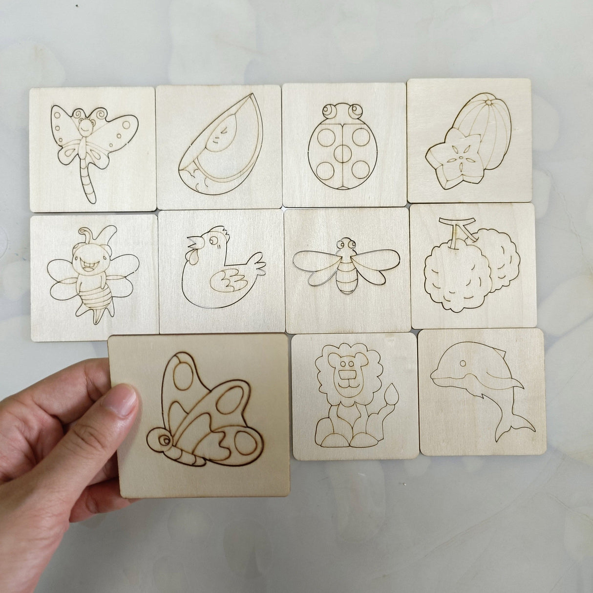 Montessori Drawing Templates  Wooden Educational Art Set - Product example