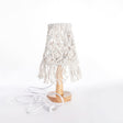 Macrame Table Lamp  Natural Cotton With Wooden Base - Product detail 7