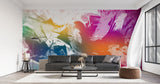 Abstract Mural Wallpaper | Rainbow Halftone Art Design