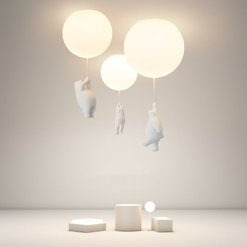 Kids Balloon Wall Light  Flying Bear Design - Detailed view