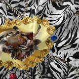 Wild Tiger Bedding Set  Jungle Print Duvet Cover With Gold Accents - Detailed view