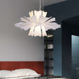 Modern Floral Pendant Light  White Acrylic Petal Design - Product showcase