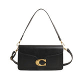 Classic Leather Crossbody Bag  Brass Buckle Square Design - Product detail 5