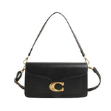 Classic Leather Crossbody Bag  Brass Buckle Square Design - Product detail 8