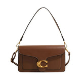 Classic Leather Crossbody Bag  Brass Buckle Square Design - Product detail 10