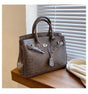 Stone Texture Tote Bag  Crocodile Embossed PU Leather Design - Product detail 4