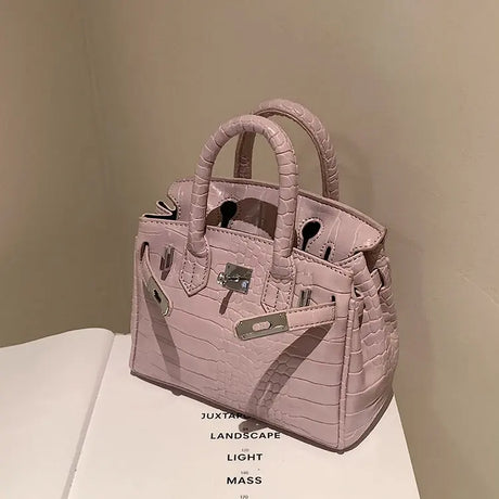 Stone Texture Leather Tote  Crocodile Pattern Dual-Size Design - Product detail 12