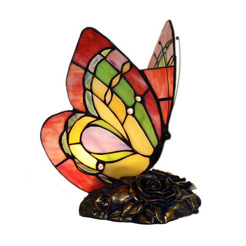 Tiffany Style Table Lamp  Butterfly Stained Glass Design - Product detail 4