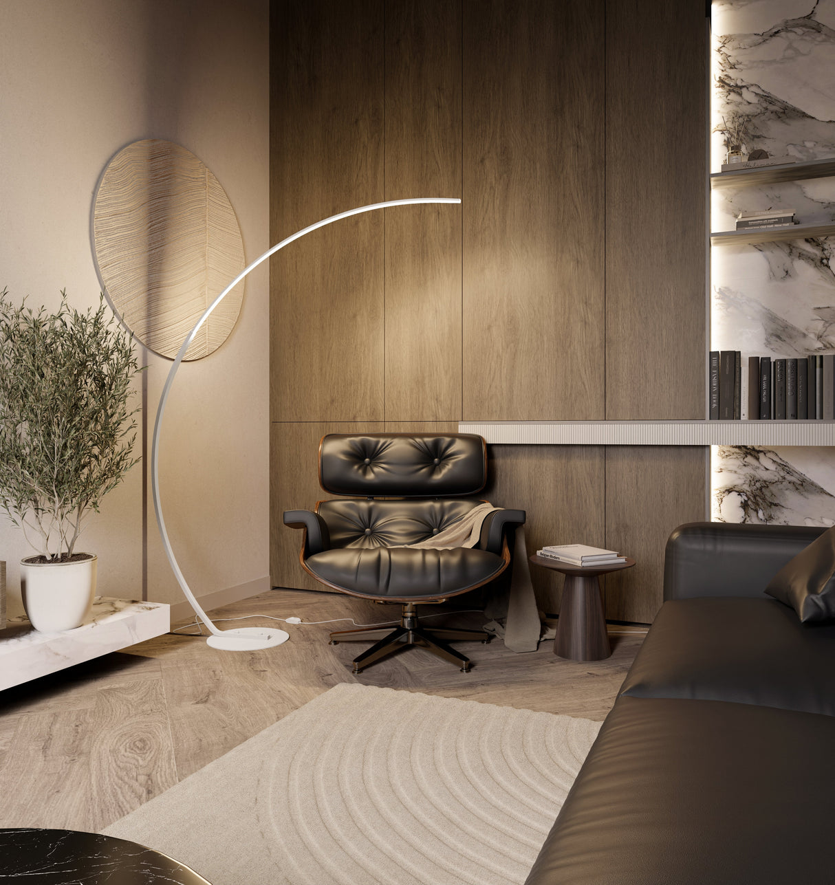 Modern LED Arc Floor Lamp  Minimalist Design with Smart Controls - Product detail 6