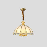 Vintage Brass Pendant Light  Frosted Glass Dome Design - Product detail 6