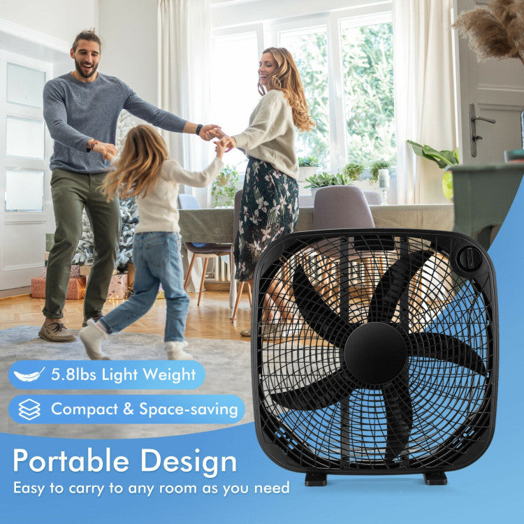 High Power Box Fan  20-Inch 3-Speed Cooling System - Product example