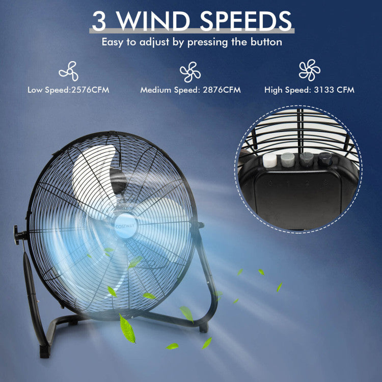 Industrial Floor Fan  20-Inch High Velocity Metal Design - Product detail 6