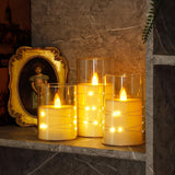 LED Flameless Candles Set  Glass Cylinder With Fairy Lights - Product detail 6