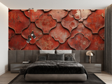 Moroccan Mural Wallpaper | Terracotta Geometric Pattern