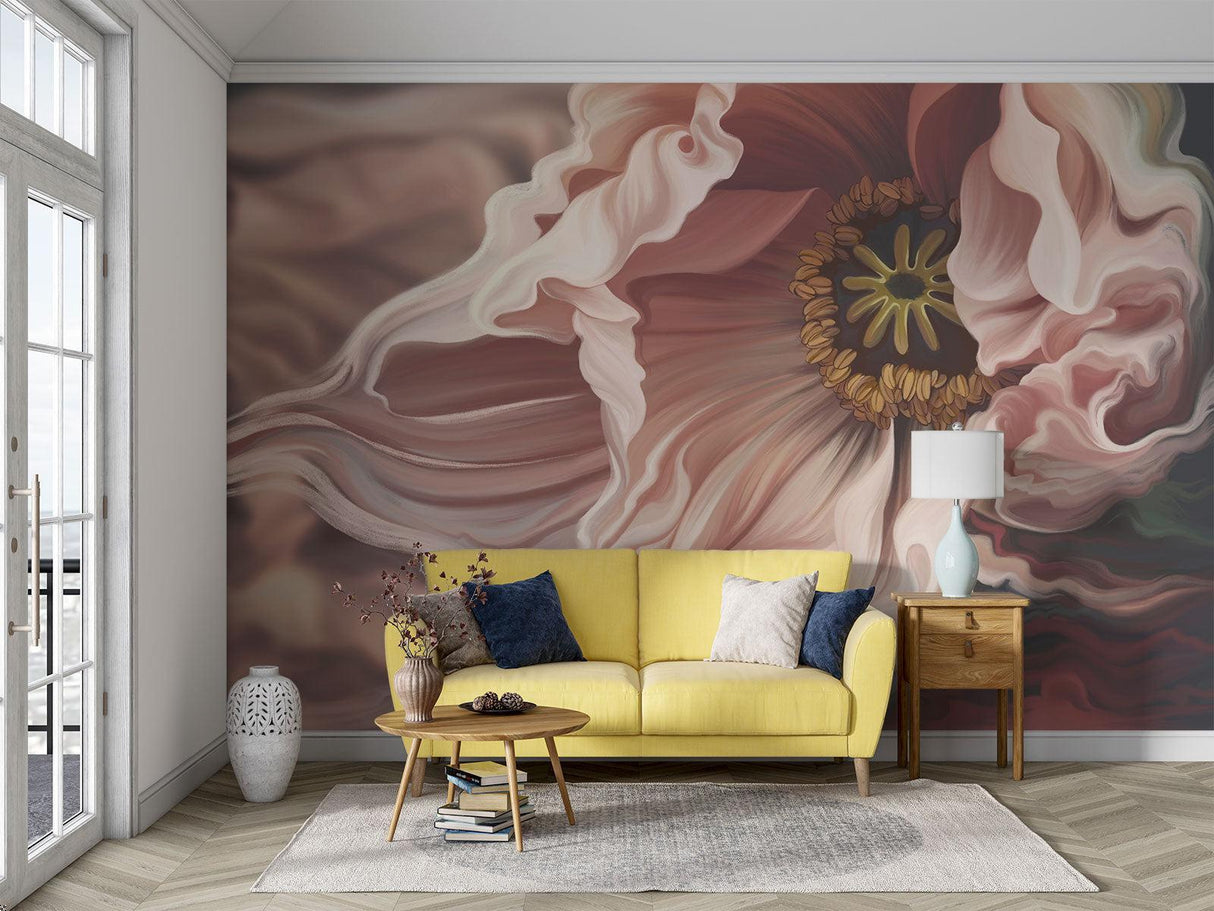 Blumen-Tapete | Großformatige rosa Anemonen-Kunst