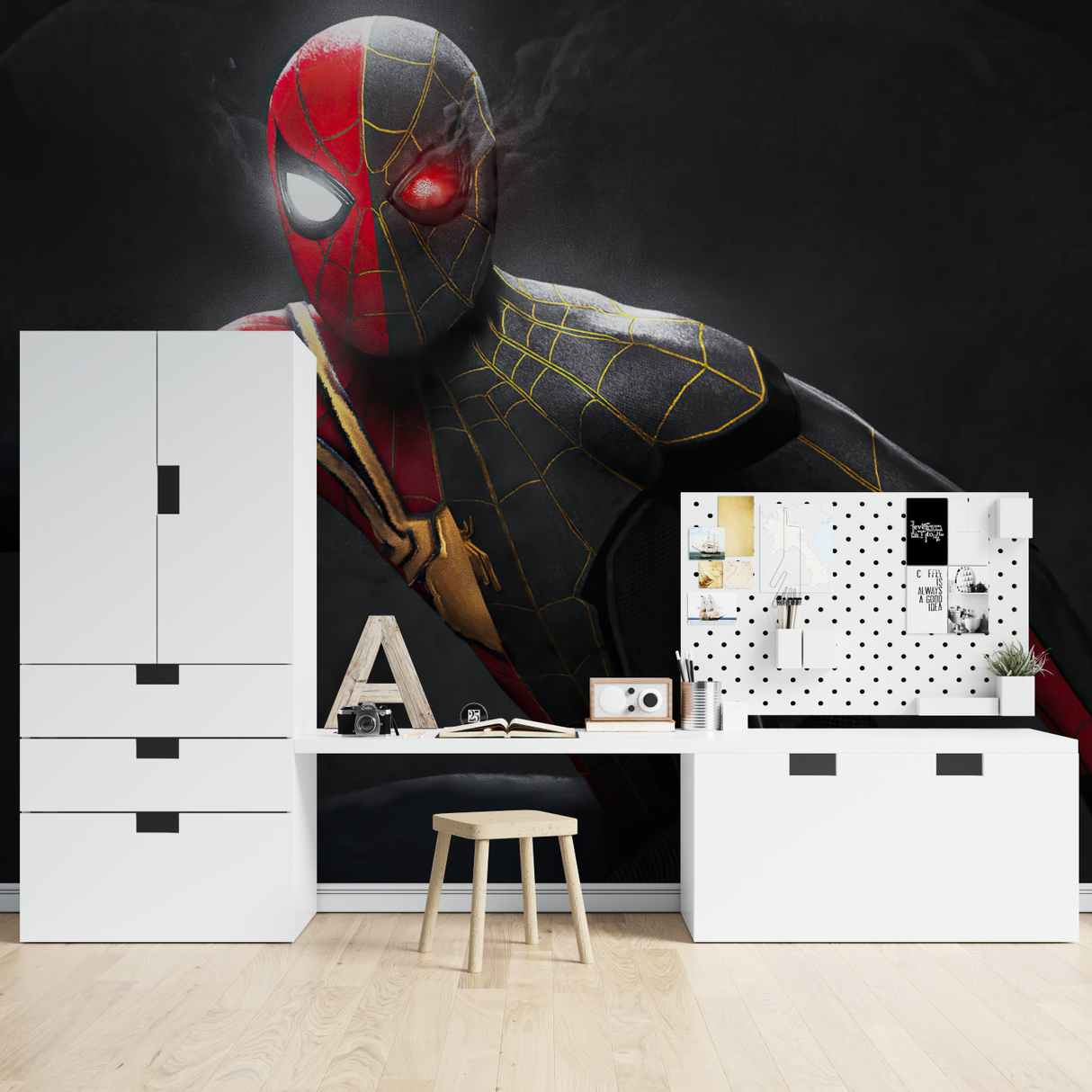 Superhero Mural Wallpaper | Spider-Man Black and Red Design