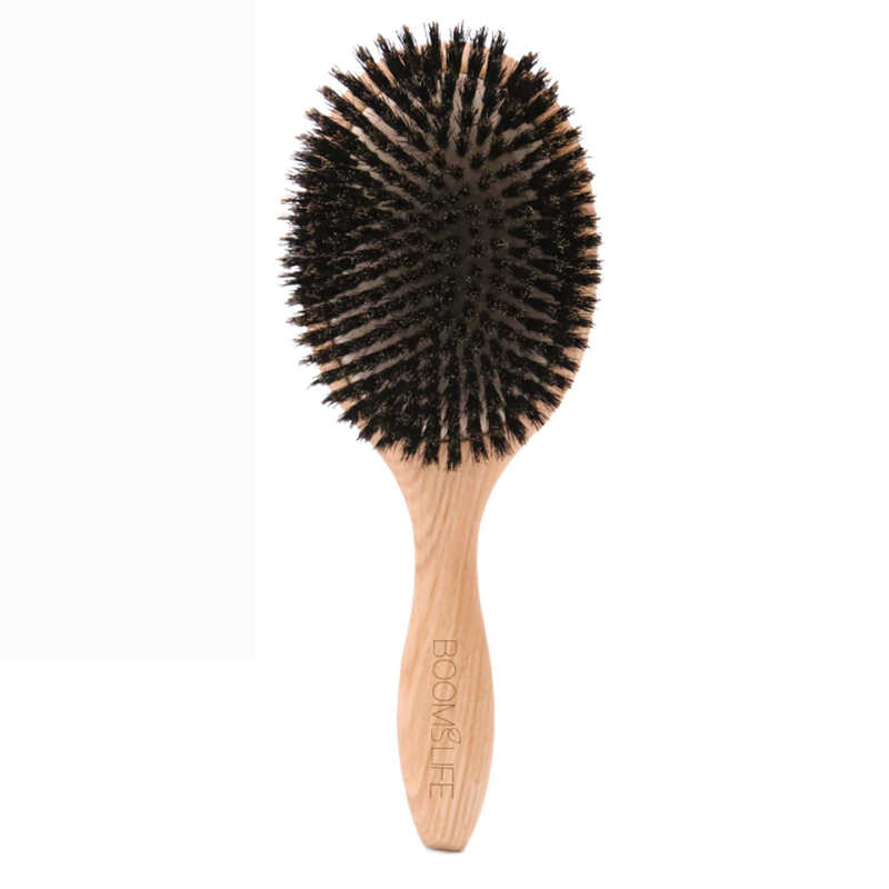 Natural Boar Bristle Brush  Wooden Handle Hair Styling Tool - Product showcase