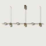 Modern LED Linear Pendant  Brass Finish Adjustable Lighting - Product showcase