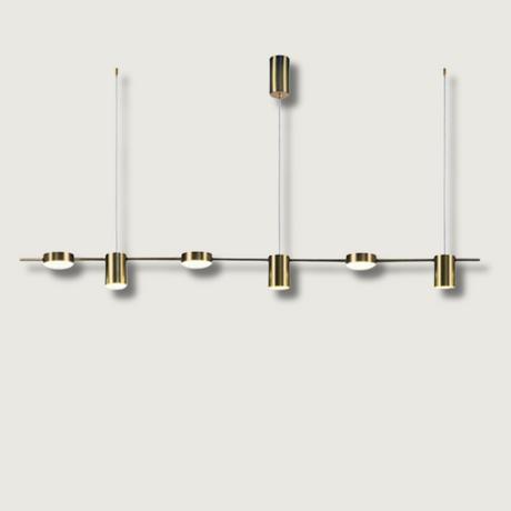Modern LED Linear Pendant  Brass Finish Adjustable Lighting - Product showcase