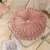 Round Velvet Cushion  Pleated Design with Center Button - Product detail 9