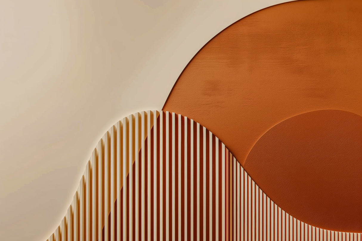 Geometric Mural Wallpaper | Modern Terracotta Arch Design