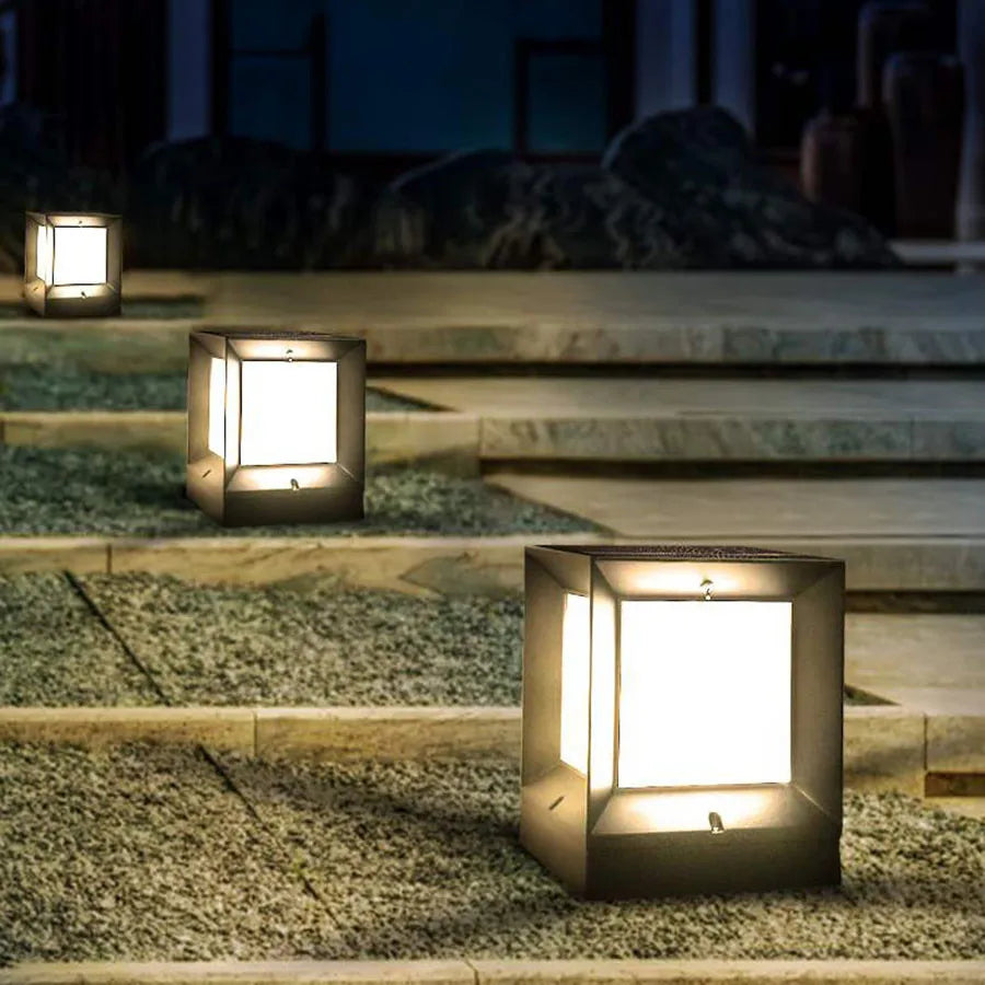 Modern Cube Outdoor Light  Aluminum Garden Pillar Lamp - Product detail 6