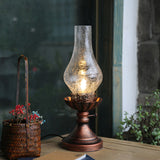 Vintage Glass Table Lamp  Crackle Glass Kerosene Design - Product detail 5