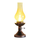 Vintage Glass Table Lamp  Crackle Glass Kerosene Design - Product showcase