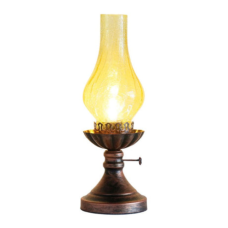 Vintage Glass Table Lamp  Crackle Glass Kerosene Design - Product showcase