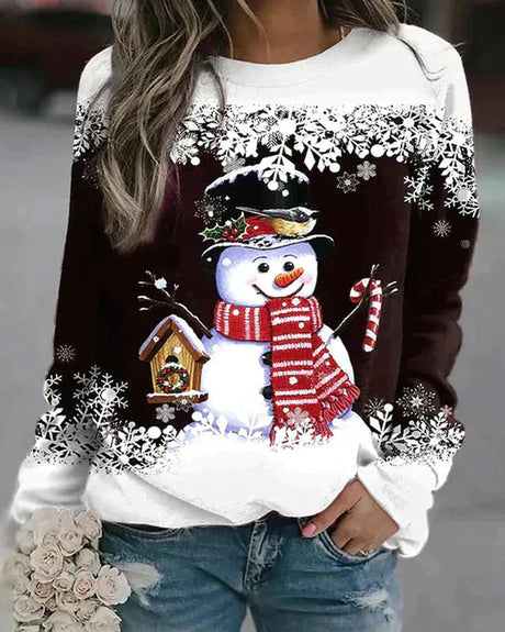 Holiday Snowman Sweater  Winter Scene With Festive Details - Product detail 9