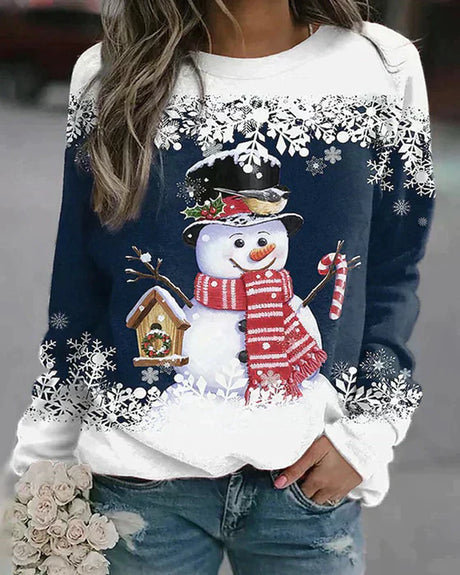 Holiday Snowman Sweater  Winter Scene With Festive Details - Product detail 8