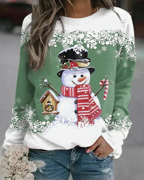 Holiday Snowman Sweater  Winter Scene With Festive Details - Product detail 7