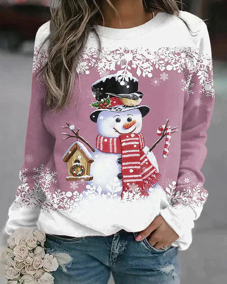 Holiday Snowman Sweater  Winter Scene With Festive Details - Product detail 5