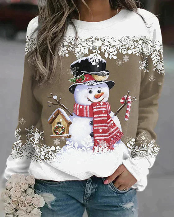 Holiday Snowman Sweater  Winter Scene With Festive Details - Product detail 4