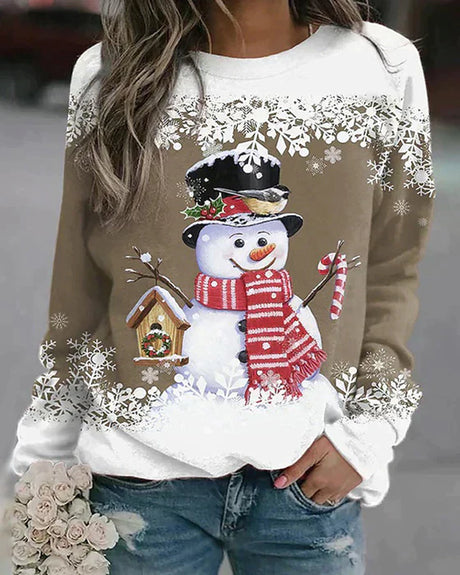 Holiday Snowman Sweater  Winter Scene With Festive Details - Product detail 4