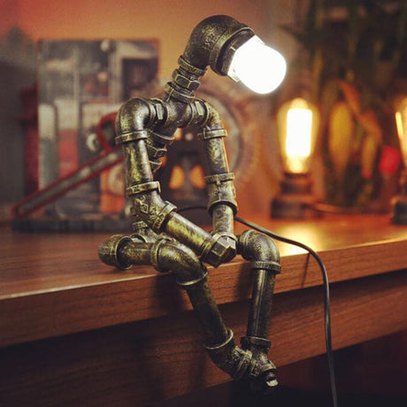 Industrial Robot Table Lamp  Metal Pipe Design - Product detail 4