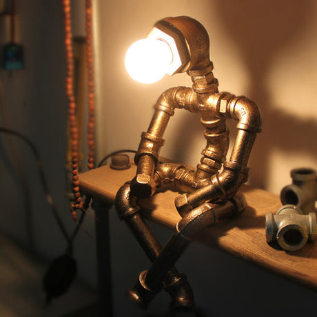 Industrial Robot Table Lamp  Metal Pipe Design - Product showcase