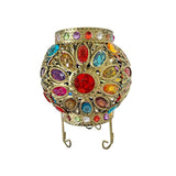 Moroccan Table Lamp  Bronze Metal with Colorful Beads - Product detail 6