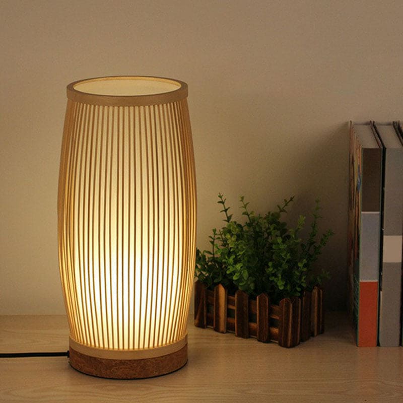 Japanese Table Lamp  Natural Bamboo Slat Design - Product detail 6