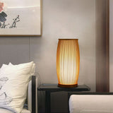 Japanese Table Lamp  Natural Bamboo Slat Design - Product showcase