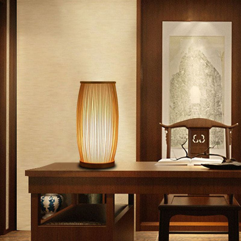 Japanese Table Lamp  Natural Bamboo Slat Design - Product detail 5