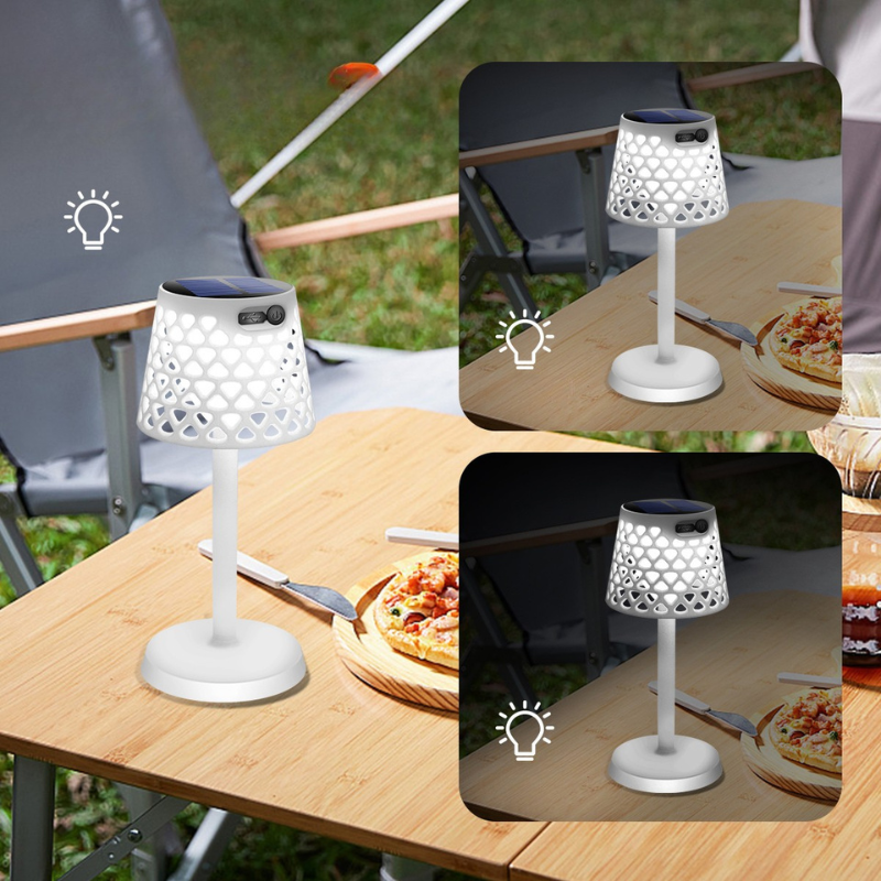 Solar Powered Table Lamp  Honeycomb Pattern Design - Product detail 6