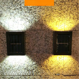 Modern Solar Wall Light  Dual Beam Outdoor Sconce - Detailed view