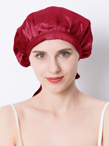 Silk Sleep Cap  Mulberry Silk Hair Protection With Ribbon - Product detail 17