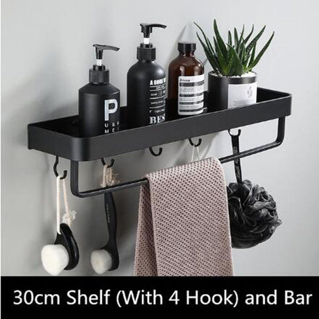 Modern Bathroom Wall Shelf  Black Space Aluminum Design - Product detail 6