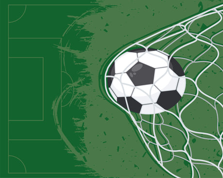 Football Mural Wallpaper | Soccer Ball in Net Design