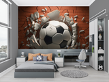 Football Mural Wallpaper | 3D Dynamic White Design